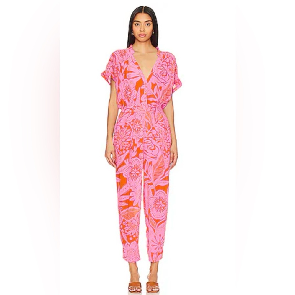 Poupette St. Barth Becky Jumpsuit in Gauguin Pink Size XS